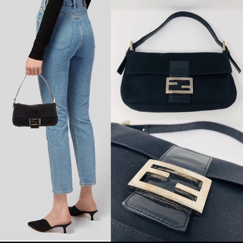 Authentic Fendi Nylon Black Shoulder Bag